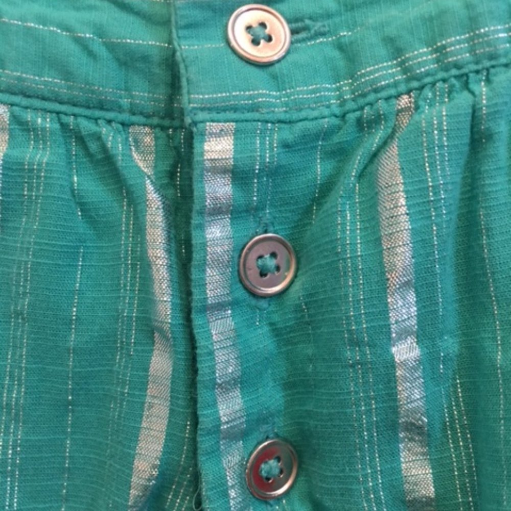 Beautiful Teal and Silver Children's Blouse - Picture 4 of 5